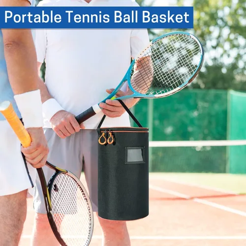 Miniatura 6 de VISEMAN Cesta portátil para pelotas de tenis para entrenamiento, transporte y almacenamiento Negro