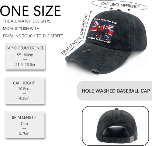 Miniatura 3 de Hats Take Him to The Train Station Dad Hats, Graphic Hat for Men