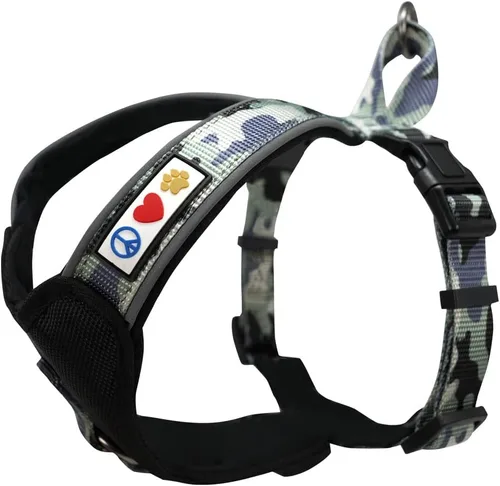 Miniatura 27 de Arnés para perro Pawtitas para entrenamiento de suave, ajustable, reflectante, acolchado para cachorros, Azul