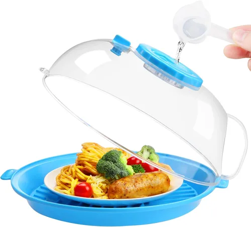 Miniatura 10 de Tapa Protectora contra Salpicaduras para Microondas de 10.2 Pulgadas con Vaporizador de Agua, Protector Transparente contra Salpicaduras