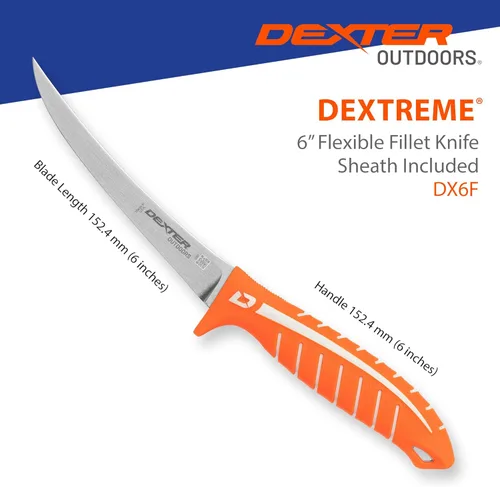 Miniatura 6 de Dexter Outdoors Cuchillo flexible de filete Dextreme de un solo filo de 6 pulgadas Incluye funda