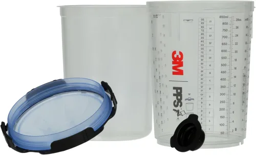 Miniatura 8 de 3M PPS 2.0 Kit de taza, tapas y forros para pistola pulverizadora, 26325, grande, 28 onzas, filtro de 125 micrones, uso para automóviles, muebles