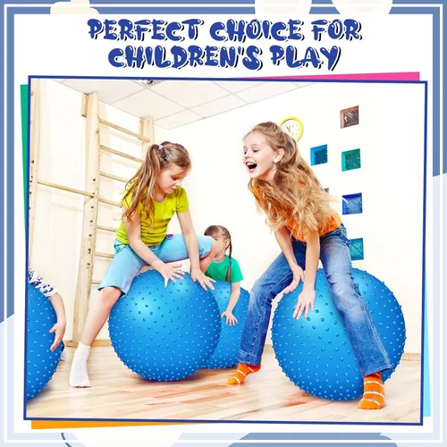 Miniatura 5 de Pelota de masaje sensorial grande con picos táctiles, bolas inflables grandes de 22 pulgadas con bomba de aire para niñas y niños, al aire libre