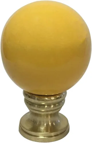 Miniatura 15 de Royal Designs Esfera de cerámica de 1.75 pulgadas para pantalla de lámpara, blanco, base de latón pulido