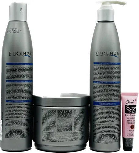 Miniatura 2 de Firenze Professional Champú Silver Hair de 10.1 oz, acondicionador de 10.1 oz y tratamiento de máscara, 13.5 oz- m - Brillo de labios estrellado