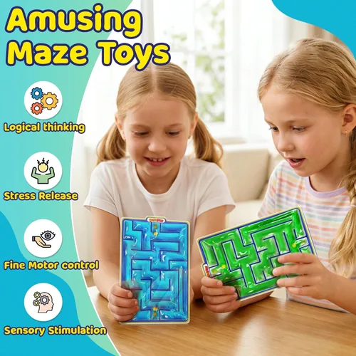 Miniatura 2 de Demilong Juguetes Sensoriales Fidget Marble Maze – Artículos Sensoriales Rellenos de Gel para Niños y Adolescentes con Autismo Juguetes Táctiles