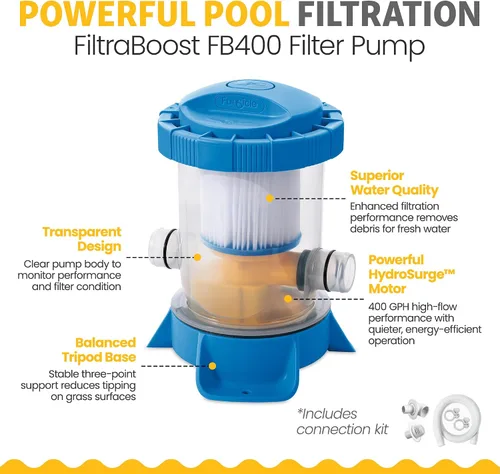 Miniatura 5 de Funsicle Quickset - Piscina redonda sobre el suelo de 8 x 30 pulgadas, con bomba de filtro FiltraBoost de 400 GPH, cartucho de filtro tipo I