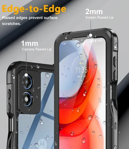 Miniatura 2 de Funda impermeable para Motorola Moto G Play 2024 con protector de pantalla integrado, cuerpo completo bajo el agua, a prueba de polvo, a prueba