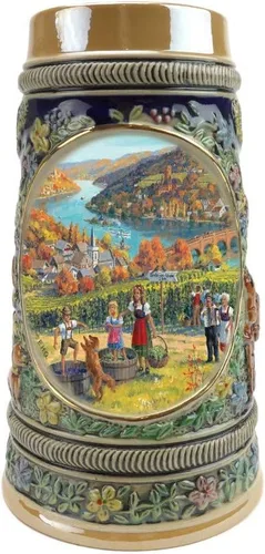 Miniatura 10 de OktoberfestHaus Bier Krug - Tazas de cerveza para hombre, jarra de cerámica con el castillo de Ludwig de Alemania, regalo para amantes