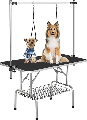 Miniatura 6 de Mesa hidráulica de aseo para perros pequeños y grandes, mesa profesional de aseo de mascotas resistente con brazo superior ajustable y soga, rango