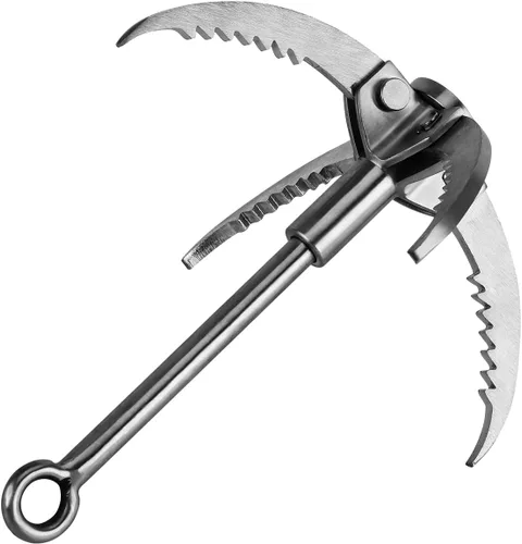 Ant Mag Gancho de Agarre de Acero Inoxidable con Garra y Mosquetón para Camping, Senderismo, Agarre de Árboles y Levantamiento de Agua y Salvamento