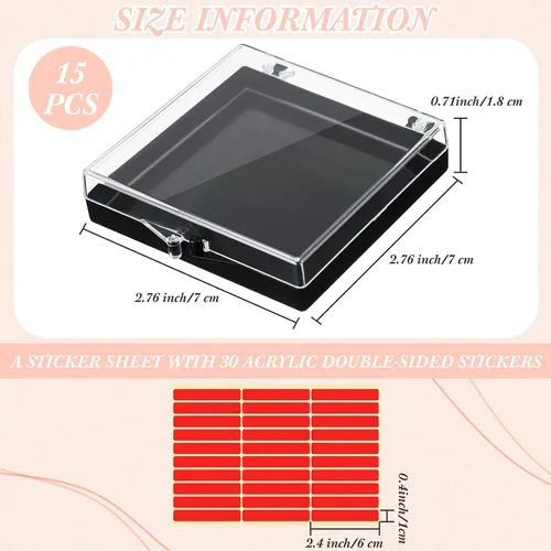 Miniatura 2 de Landhoow Cajas para uñas a presión de 15 piezas con 30 cintas adhesivas, organizador de almacenamiento de uñas artificiales a presión, organizador
