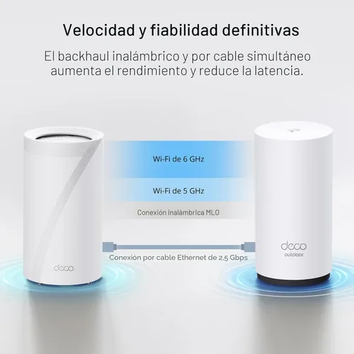Miniatura 9 de TP-Link Deco 7 Extensor de malla Wi-Fi 7 de tres bandas BE65 BE11000 para exteriores Hasta 3000 pies cuadrados, 2 puertos PoE+ de 2.5G