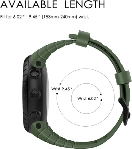 Miniatura 5 de Fintie Correa de reloj compatible con Suunto Core, correa de goma de repuesto para muñeca deportiva con cierre de metal compatible con Suunto Core