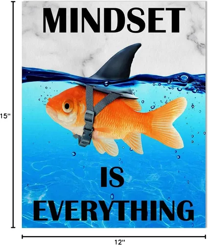 Miniatura 6 de Mindset is Everything Wall Art: póster motivacional para decoración de pared, citas inspiradoras, impresiones positivas para el hogar, 12 x 15
