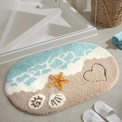 Miniatura 2 de Alfombra sintética suave, súper absorbente, antideslizante, para baño, dormitorio, lavable a máquina, alfombra para decoración del hogar