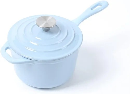 Miniatura 12 de HAWOK Mini cacerola de hierro fundido de 1 cuarto de galón, 5.5 pulgadas con tapa, pre-sazonada