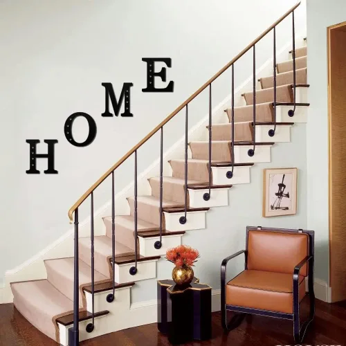 Miniatura 5 de Letras metálicas para decoración de pared de 12 pulgadas, letras colgantes negras, letras visuales 3D grandes del alfabeto moderno, decoración