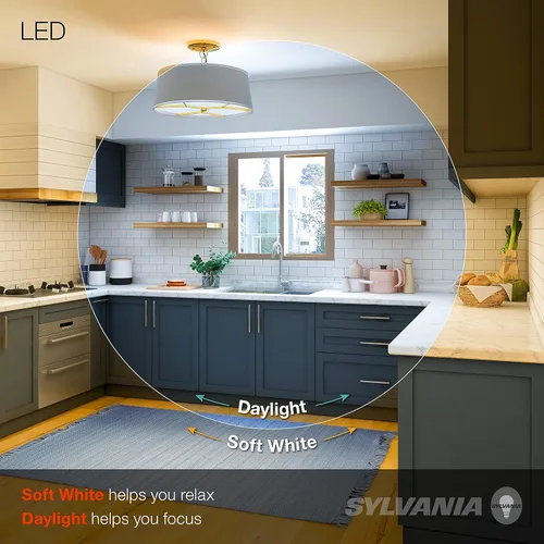 Miniatura 7 de Sylvania Bombilla LED, equivalente a 60 W A19, eficiente 8.5 W, base media, acabado esmerilado, 800 lúmenes, blanco suave, paquete de 4 (73888)