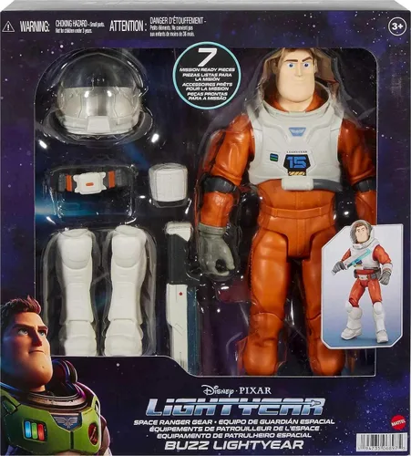 Miniatura 6 de Mattel Disney y Pixar Lightyear Buzz Lightyear Figura de acción y accesorios, Space Ranger Gear XL-01, juego de 11.6 pulgadas y 14 articulaciones