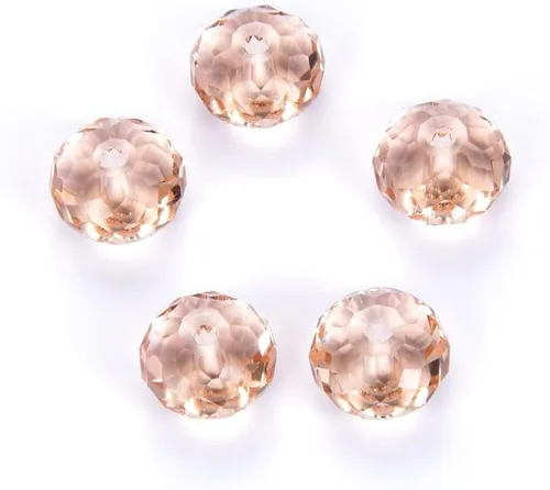 Miniatura 98 de 50 cuentas de cristal Adabele austriaco de 0.394 pulgadas facetadas sueltas Rondelle Siam rojo espaciador compatible con cristales de Swarovski 5040
