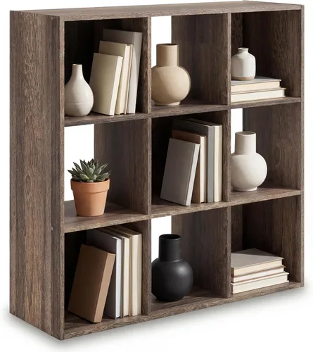 Miniatura 45 de Diseño exclusivo de Ashley Paxberry. Organizador de almacenamiento o librero moderno de 6 cubos, color blanqueado Encalar