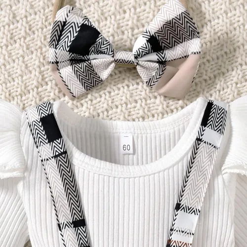 Miniatura 69 de Unutiylo Ropa de bebé recién nacida prematura con tirantes, traje de otoño e invierno, traje de manga larga con volantes