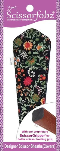 Miniatura 74 de Fundas protectoras para tijeras de diseñador, 4 unidades, tamaño surtido, diseño floral victoriano azul #4-304 Jardín floral victoriano azul
