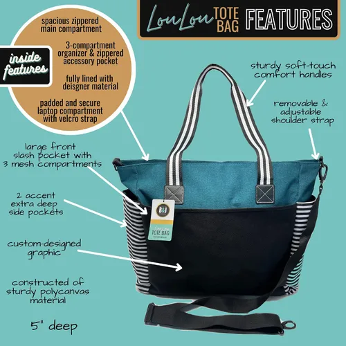 Miniatura 82 de Brooke & Jess Designs Bolso de mano para la abuela – Bolso de lona resistente con cremallera y bolsillo interior para la abuela para uso diario