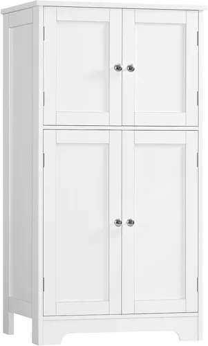 Miniatura 10 de TEENFON Armario de despensa de 43 pies de alto con 4 puertas, armario de cocina con 6 estantes de puerta, armario de almacenamiento-despensa