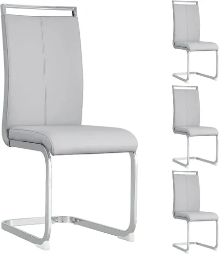 Miniatura 17 de Juego de 2 sillas de comedor modernas con esponja de alta densidad tapizada y patas de metal, sillas para comedor, sillas de comedor de piel
