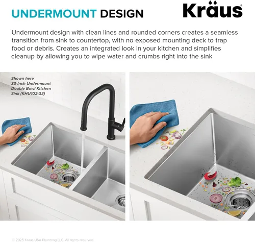 Miniatura 8 de Kraus - KHU100-30 - Fregadero de cocina de acero inoxidable, de 30 pulgadas