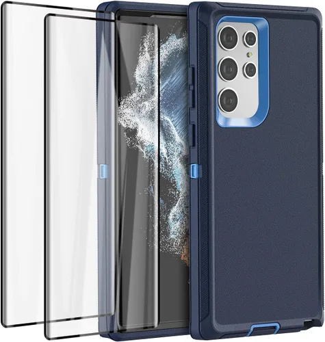 AICase para Galaxy S22 Ultra con protector de pantalla, funda resistente a caídas con protección completa, cuerpo completo, robusta, a prueba de
