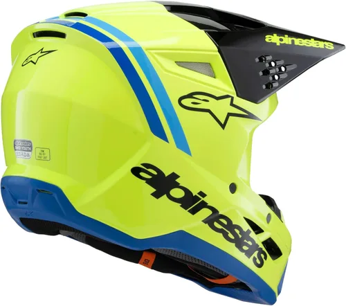 Miniatura 3 de Alpinestars SM3 Casco Deegan para jóvenes ECE06/DOT Amarillo Fluo/Negro/Azul Brillante
