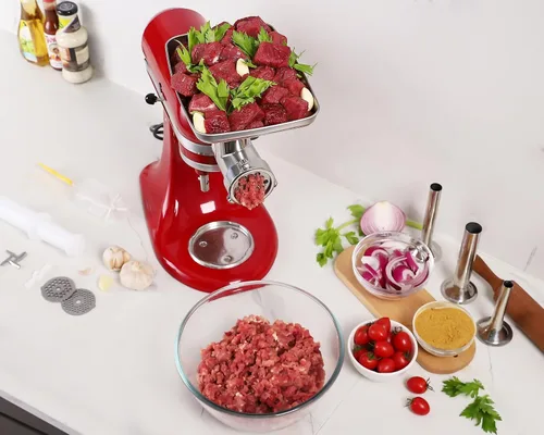 Miniatura 7 de KINGEAGLE - Accesorio para molinillo de alimentos para mezcladores KitchenAid, juego de accesorios para picadora de carne de acero inoxidable apto