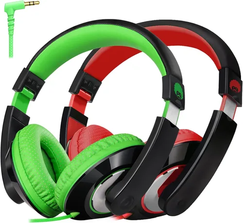 Miniatura 8 de RockPapa Comfort Audífonos para la escuela, ligeros, para niños, niñas, adolescentes, con cable de 3.5 mm para reproductor de CD y DVD, tablet, Negro