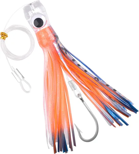 Miniatura 14 de Señuelos de arrastre de agua salada, señuelos de pesca de 6/9 pulgadas en alta mar para atún Marlin Mahi Wahoo Cebo de pesca en mar profundo, Mezcla