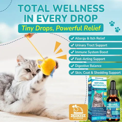 Miniatura 3 de Woyamay Antibióticos para Gatos, Antibiótico Natural para Alivio de Alergia, Salud del Tracto Urinario, Alivio de la Picazón y Cuidado