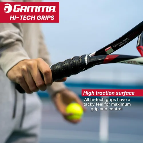 Miniatura 4 de Gamma Hi-Tech Replacement Tennis Grip, High Traction Feel, Maximum Control, Durable Tennis Racquet Grip, Tacky Surface