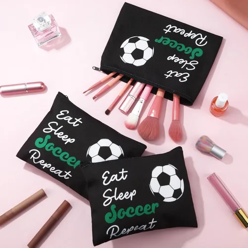 Miniatura 5 de Ziliny 12 bolsas de maquillaje, bolsa de cosméticos, regalos para niñas, bolsa portátil de lona con cremallera, organizador de artículos de tocador