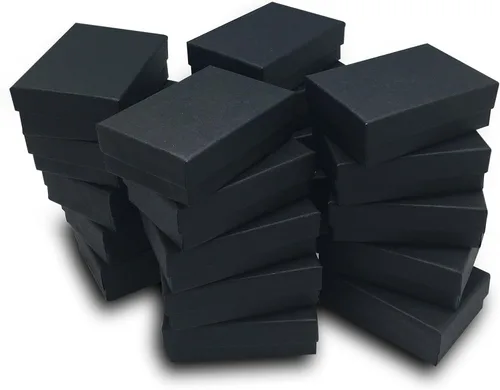 Miniatura 18 de TheDisplayGuys - Paquete de 25 cajas de cartón rellenas de algodón #10 para joyas, color negro mate (1.9 x 1.3 x 0.7 pulgadas), para envío