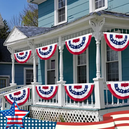 Miniatura 8 de Banderines de American Flags USA de 2 x 4 pies para celebración exterior del 250 aniversario, decoraciones patrióticas del 4 de julio al aire libre