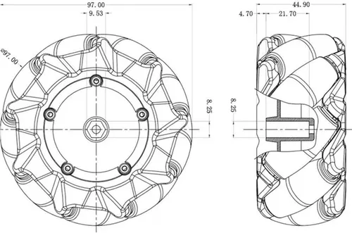 Miniatura 7 de Mecanum Wheel - Kit de aprendizaje de control de chasis de automóvil para Arduino Raspberry Pie Microbit con motor codificador de CC, Steam AGV ROS