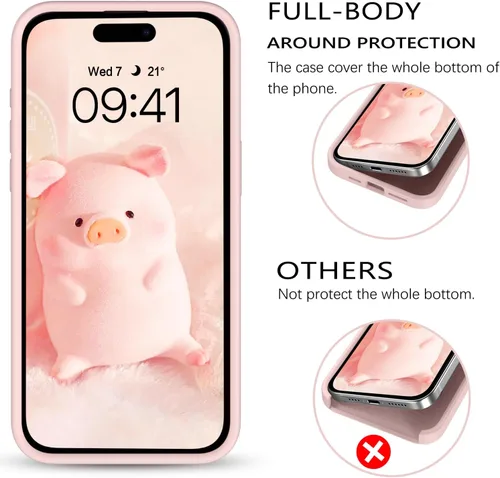Miniatura 330 de GUAGUA Funda compatible con iPhone 17 Pro Max de 6.9 pulgadas, silicona líquida, goma de gel suave, delgada, forro de microfibra delgada