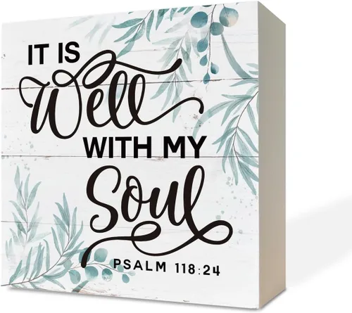 Miniatura 19 de Señales de madera cristianas, versículo de la Biblia Jeremías 29:11 - Porque sé los planes que tengo para ti, señal de caja decorativa para mesa