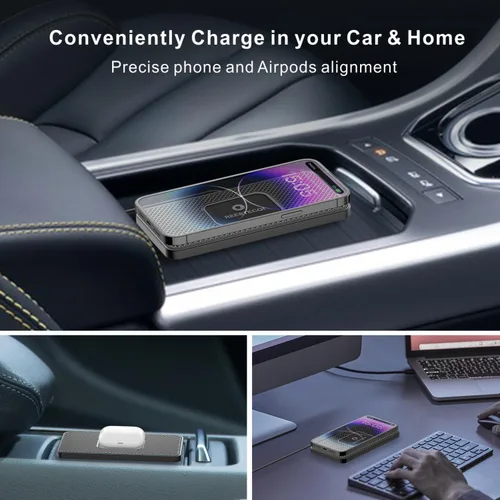 Miniatura 6 de REESTECQI - Almohadilla de carga inalámbrica para automóvil, almohadilla de carga inalámbrica de 15 W para automóvil antideslizante para teléfono