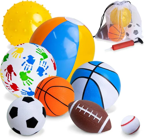 Miniatura 10 de Pelotas para niños pequeños de 1-3 años, juguetes deportivos para niños pequeños, juego de 7 pelotas deportivas de espuma suave para niños - pelota