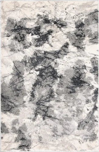 Miniatura 14 de SAFAVIEH Retro Collection - Alfombra decorativa de 2 pies 3 pulgadas x 5 pies, color crema y gris, diseño abstracto moderno, no desprende pelusa