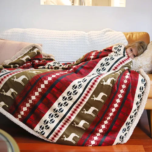 Miniatura 4 de Catalonia Manta de Sherpa de Navidad, Mantas temáticas de Navidad para sofá/cama, manta de felpa Super suave, cálida, esponjosa, cómoda, 60x80