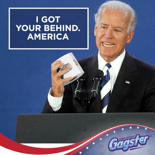 Miniatura 4 de Rollo de papel higiénico divertido de Joe Biden de Gagster - Broma política para bromas de elección de demócratas y republicanos, intercambio